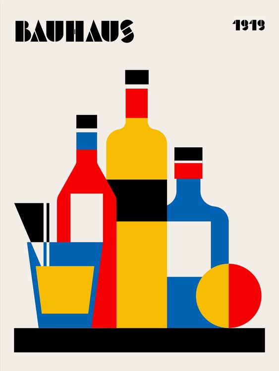 Canvas Print Bauhaus Wine Print