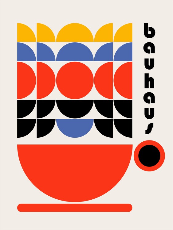 Levně Plakát, Obraz - Bauhaus Coffee 70s Decor, Retrodrome, 30 × 40 cm