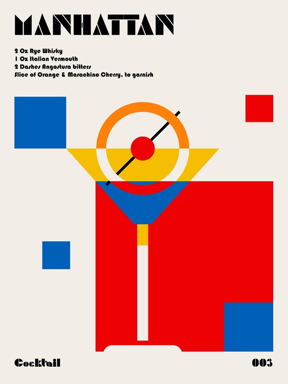 Poster Manhattan Bauhaus Cocktail