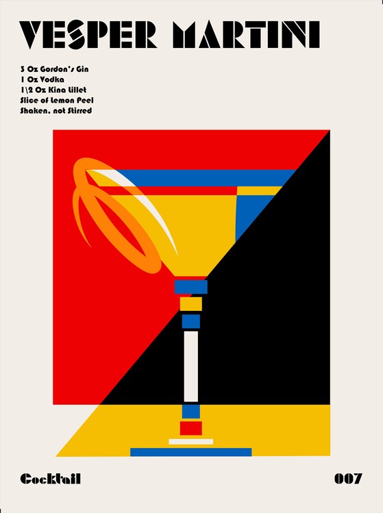 Poster Vesper Martini Bauhaus Cocktail