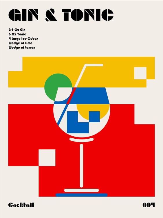Poster Gin a Tonic Bauhaus Cocktail