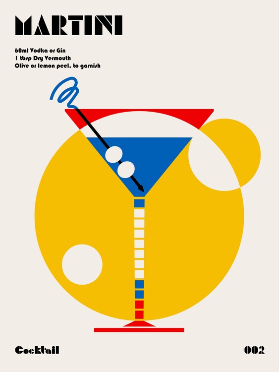 Poster Martini Bauhaus Cocktail