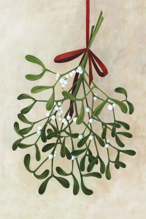 Plakát Mistletoe bouquet with bow