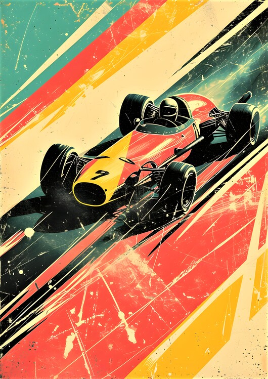 Poster Old-Timer Racing Car Wall Art Poster