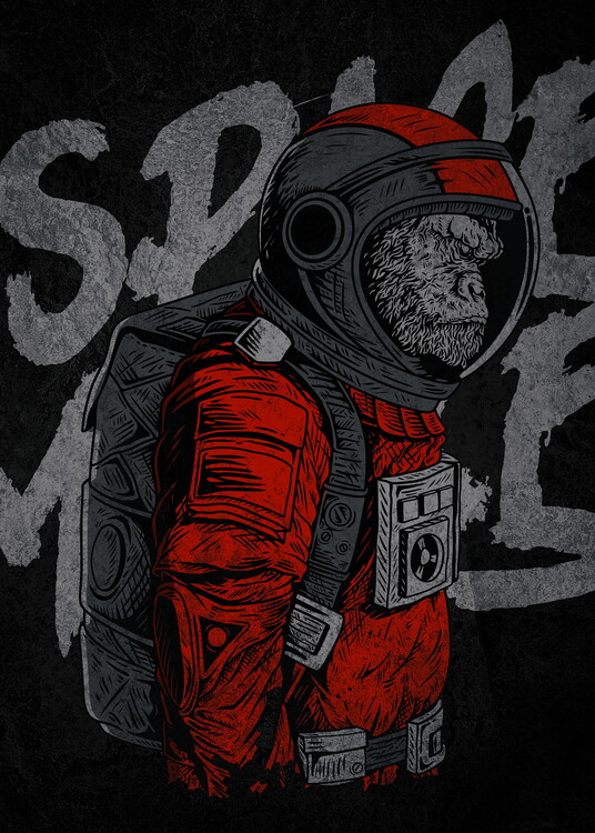 Poster Monkey Astronaut
