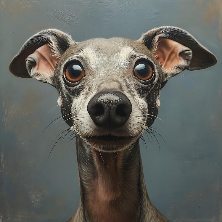 Poster Italian greyhound, silly face