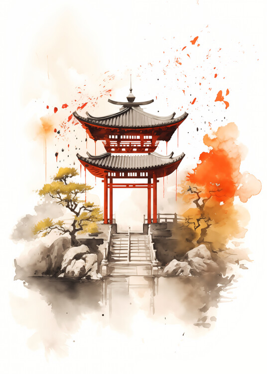 Плакат Japanese Traditional Shrine