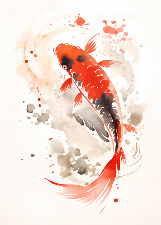 Плакат Japanese Scenic Koi