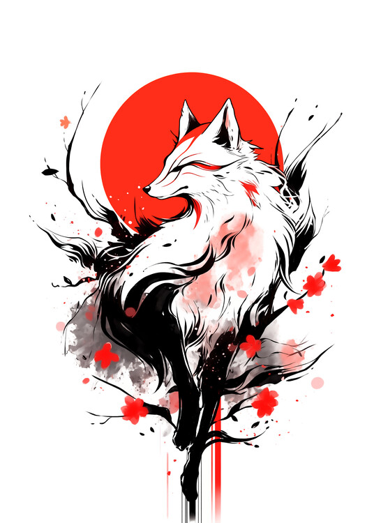 Plakat Japanese Kitsune Fox