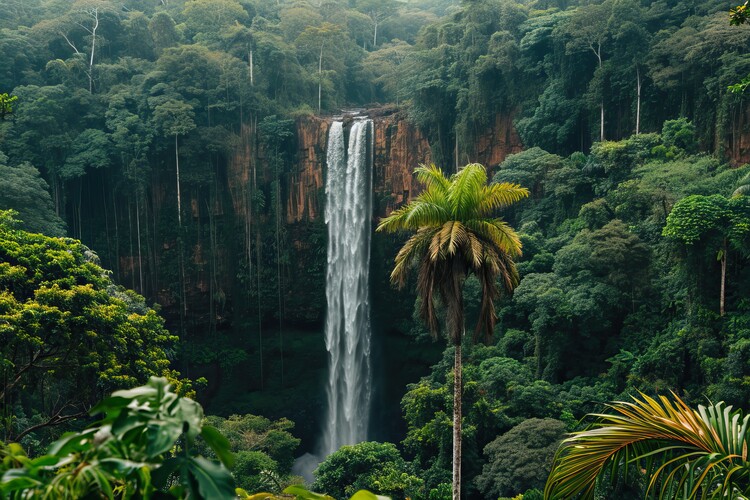 Плакат Landscape of a waterfall