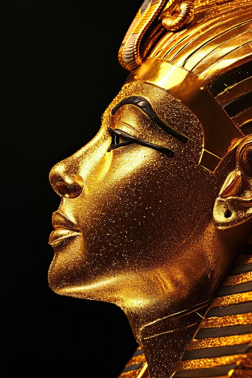 Poster Portrait of a golden sphinx representing a pharaoh