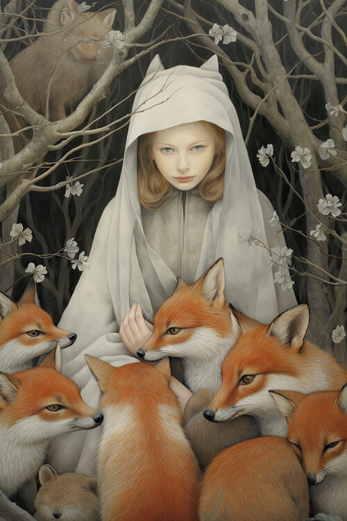 Bild auf Leinwand The Fox Girl