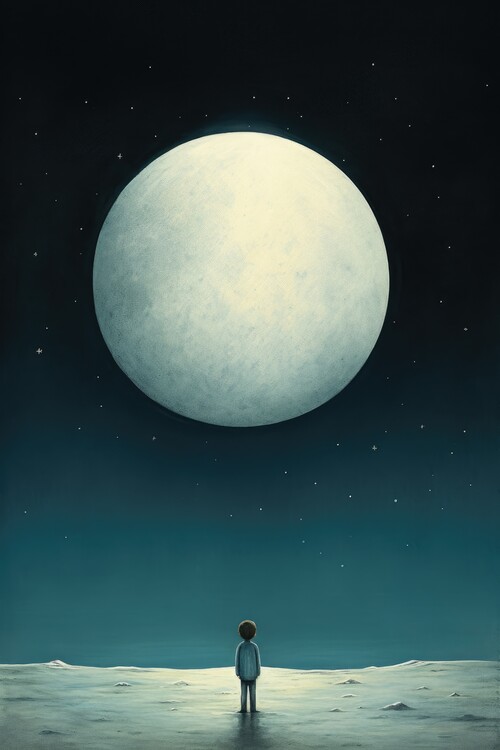 Poster Going to the Moon one day.