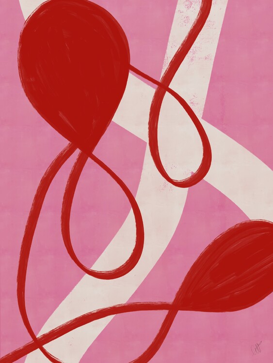 Poster Red and Pink Abstract