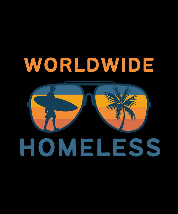 Poster Digital nomad = Worldwide homeless