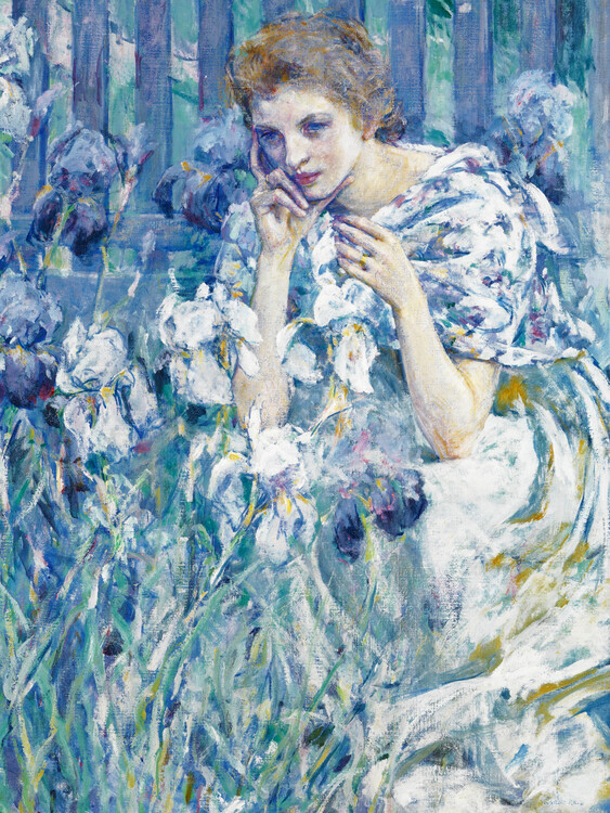 Póster Fleur de Lis (Vintage Female Portrait) - Robert Reid