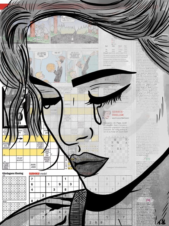 Levně Plakát, Obraz - Paper Girl, Tomas Harstedt, 30 × 40 cm