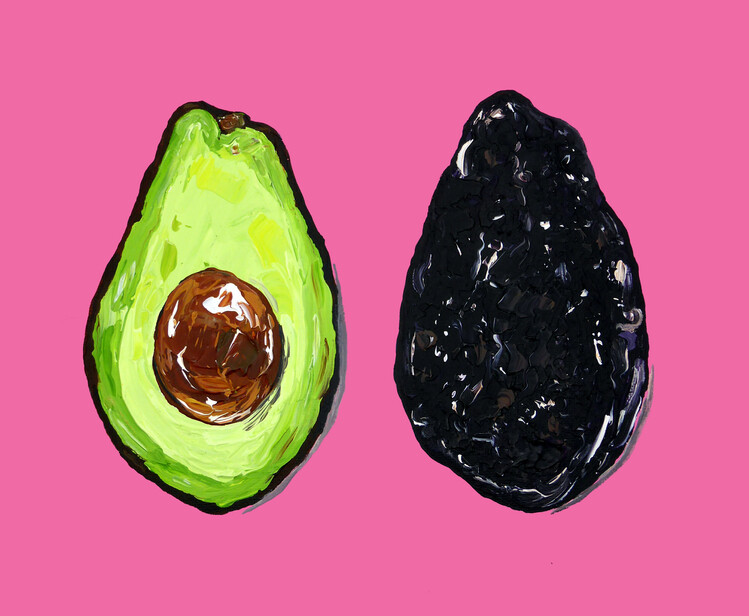 Levně Plakát, Obraz - Avocado On Pink, Alice Straker, 40 × 32.9 cm