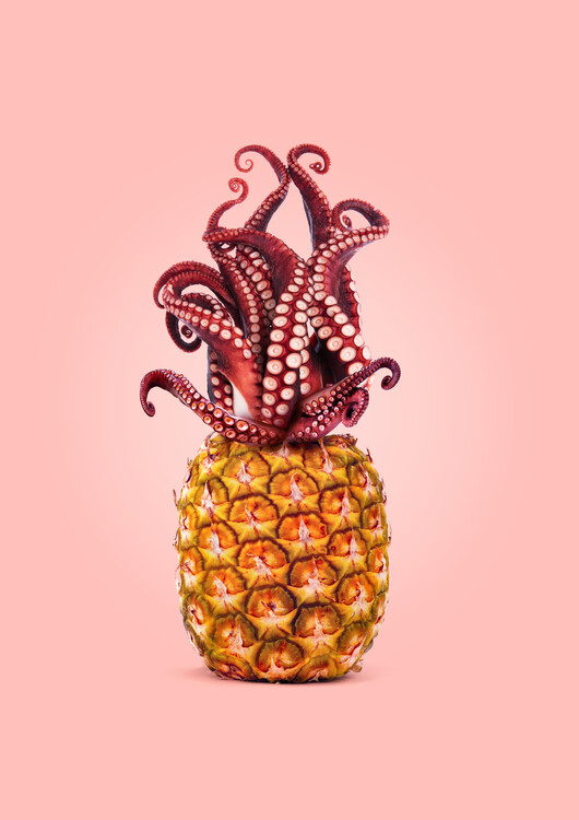 Canvastavla Octopus Pineapple