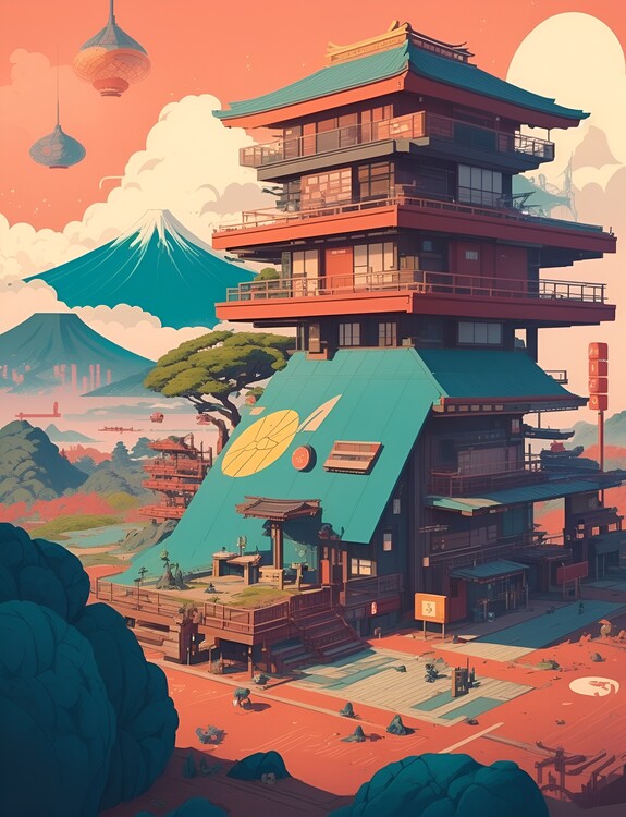 Plakát Kumo no Ie - The Floating House