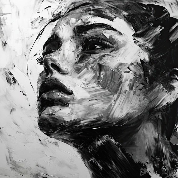 Плакат Impressionism Lady in Black and White