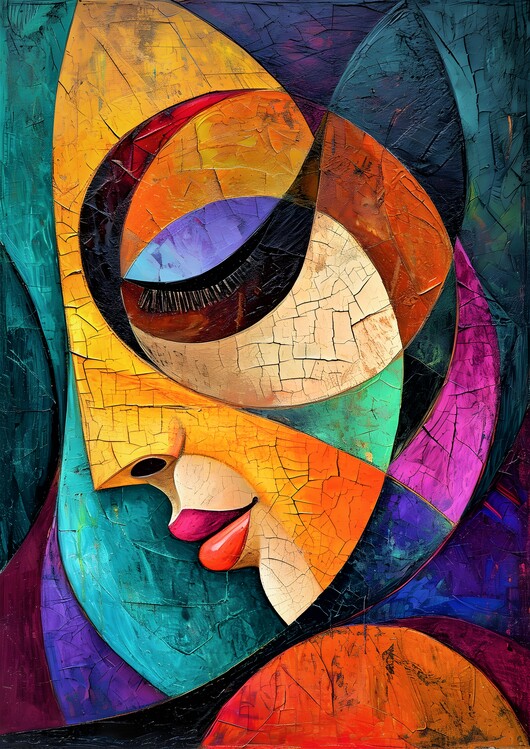 Poster Sleeping Beauty Girls Craquelure Abstraction