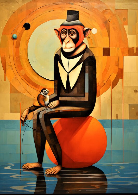 Poster Sadness of Circus Monkey Abstraction