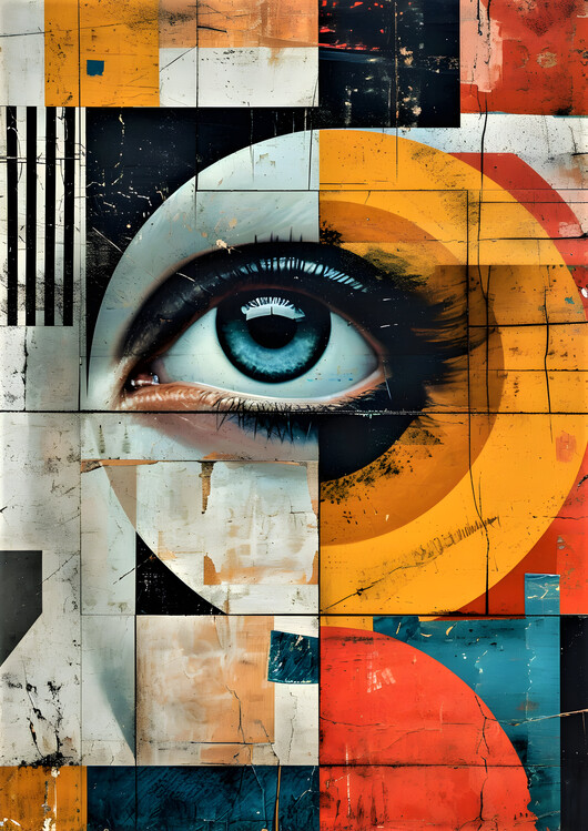 Poster Abstract Eyes With Blue Iris