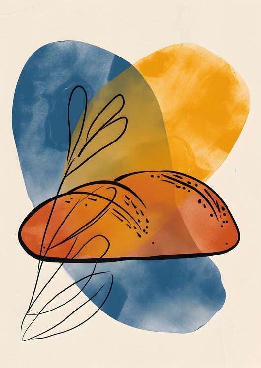 Poster Simple Bread Minimal Art
