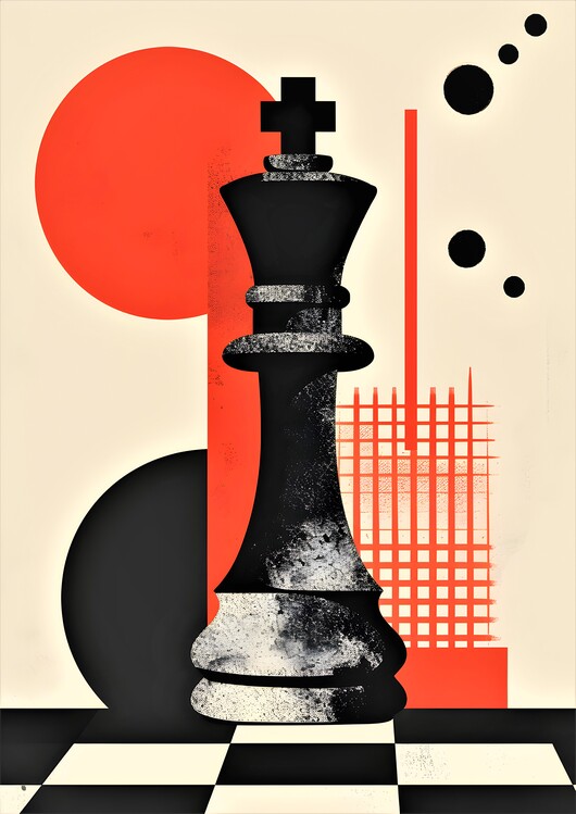 Poster Chess King Abstraction