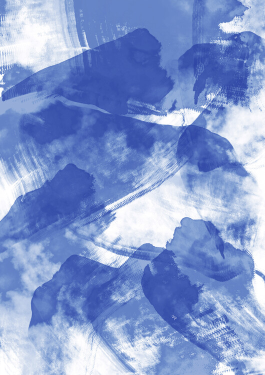 Póster Abstract Blue Storm