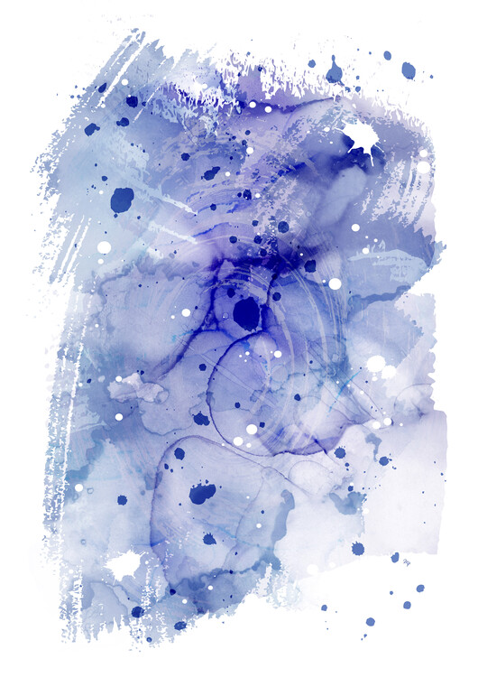 Poster Blue Ink Smudge