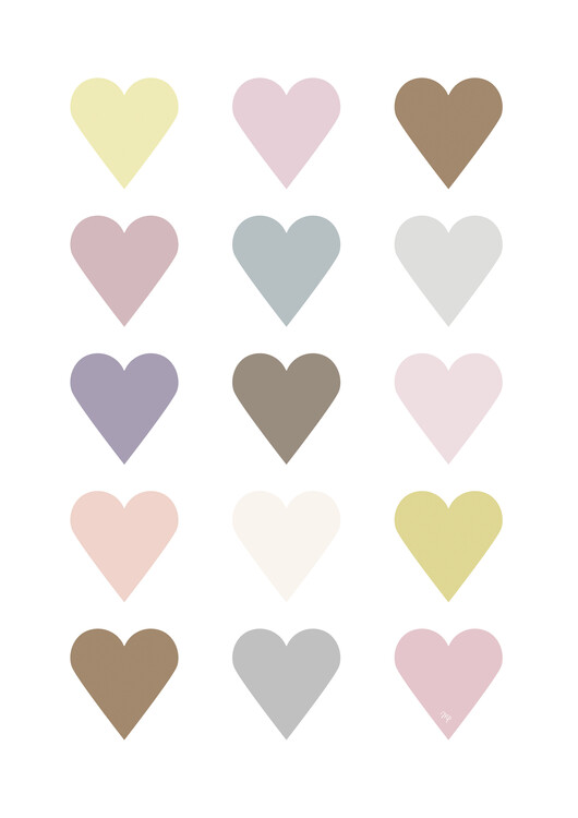 Plakat Pastel Hearts