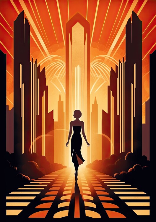Poster Art Deco Gold Poster Print