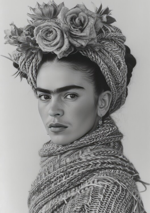 Poster Frida Kahlo Poster Black and White