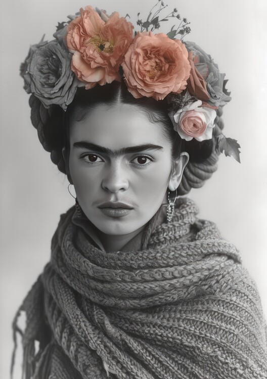 Poster Frida Kahlo Poster Black and White