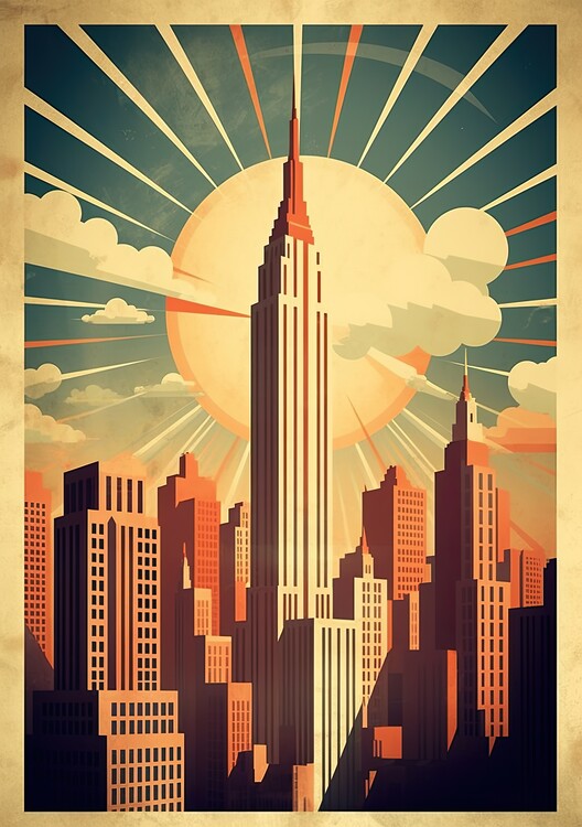 Poster Art Deco New York Poster - Art Deco Kunstdruck