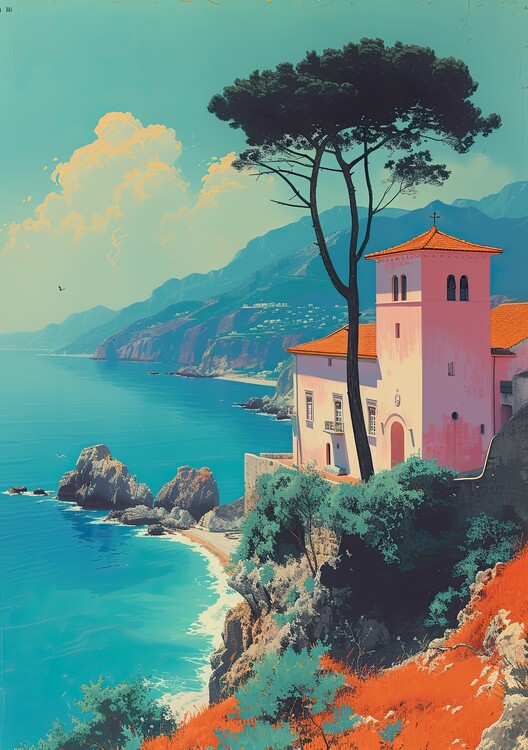 Poster Italy Tuscany Colorful Pop Art