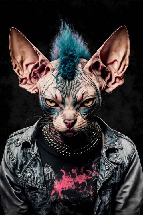 Canvas Print Sphynx cat with mohawk