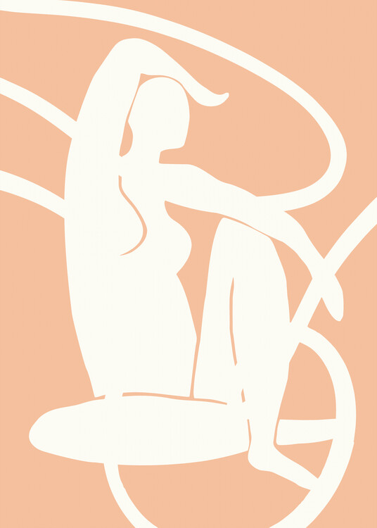 Poster Pictufy Studio Woman Line Peach Fuzz