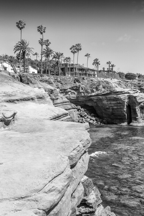 Poster SAN DIEGO Monochrome Sunset Cliffs