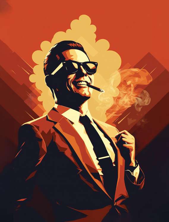 Poster Gentlemen & Cigarette Retro