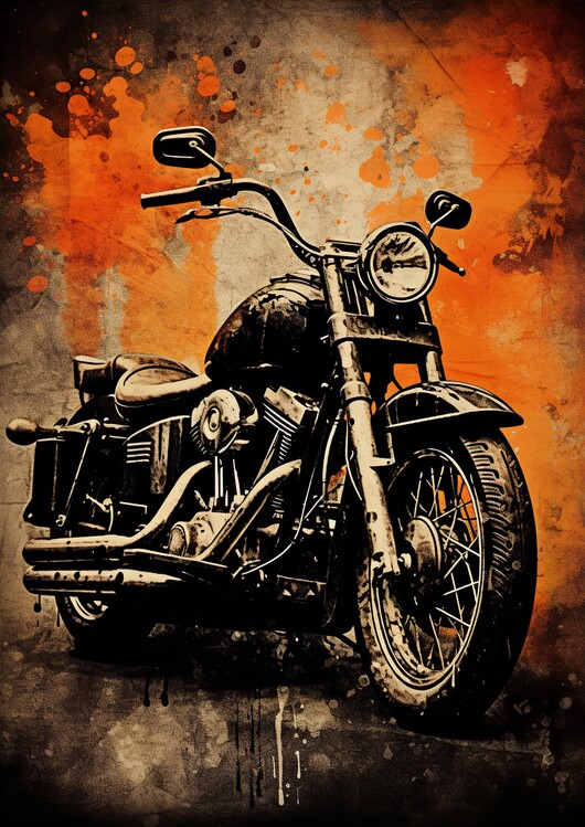 Plakát Chopper Motorcycle Vintage Bike