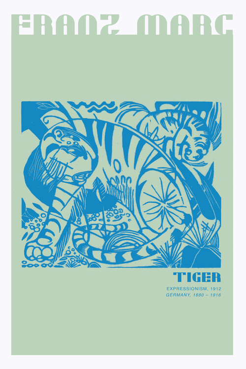 Poster Malou Studio - Marc - Tiger - Green