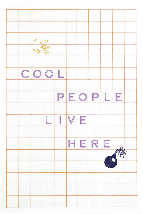 Poster Malou Studio - Cool People live here - orange