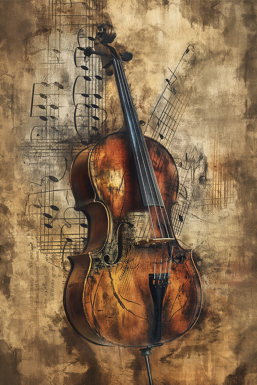 Poster Old Vintage Violin