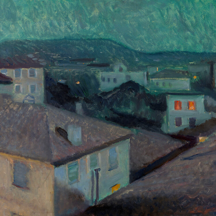 Póster A Night in Nice (Evening Landscape) - Edvard Munch