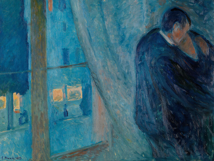 Póster The Kiss by the Window (Romance) - Edvard Munch