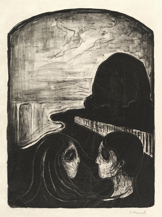 Bild auf Leinwand Attraction (Gothic Romance Sketch) - Edvard Munch