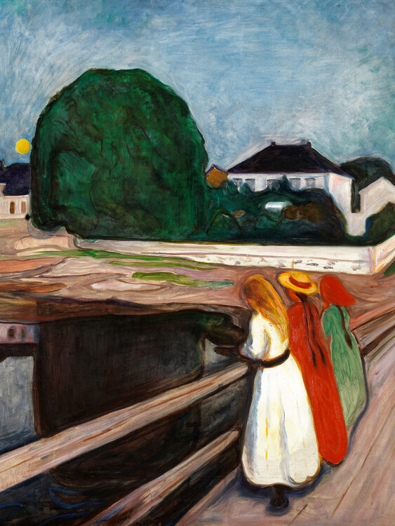 Póster The Girls on the Bridge (Female Portrait) - Edvard Munch